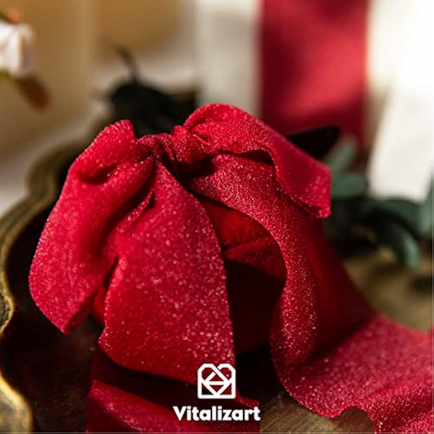 Green Ribbon For Gift Wrapping 1.5 Inch X 15 Yards Shimmer Mesh Ribbon