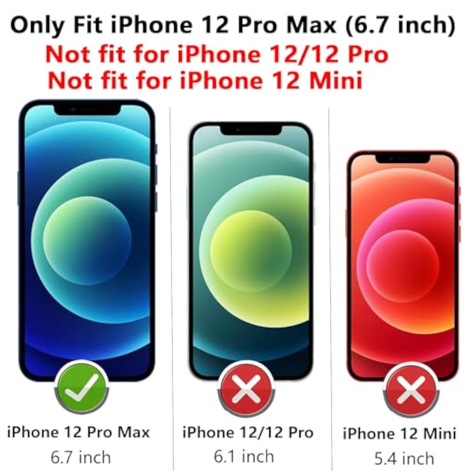 iPhone 12 Pro Max Case with Camera Cover Screen Protector Kickstand Blue