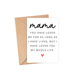 Happy Mothers Day Card For Mama - Poem Mothers Day Card - Card For Mama - Mothers Day Card - Greeting Card - I Love Mama Card - Happy Birthday Mom Card - Anniversary Card - Mama Card