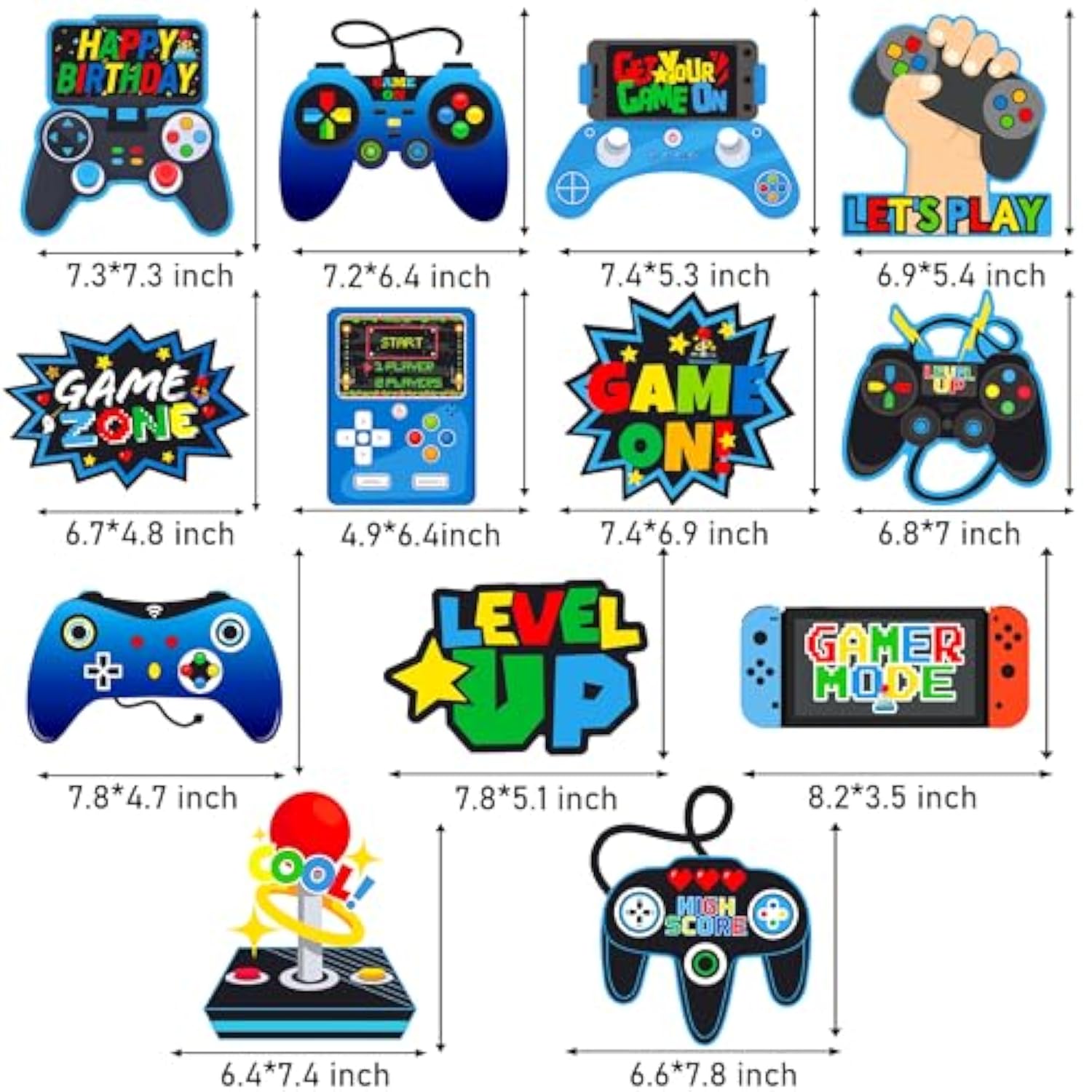 Video Game Centerpiece Sticks 26Pcs Gamer Birthday Party Decorations Video Game Table Topper Centerpieces Gaming Centerpieces For Tables Game Theme Level Up Baby Shower Supplies