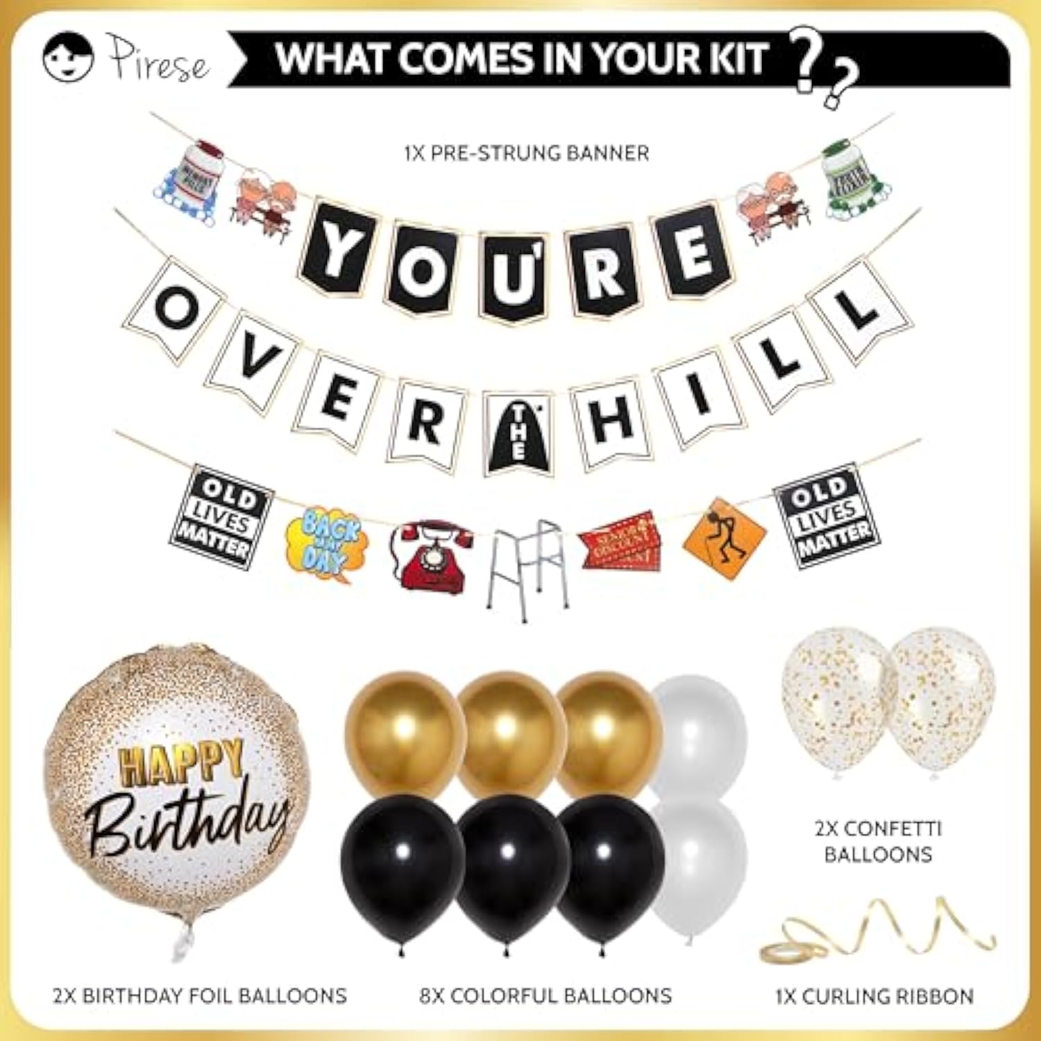Over The Hill Birthday Decorations, Over The Hill Decorations Funny 50Th Birthday Decorations | Funny 40Th Birthday Decorations