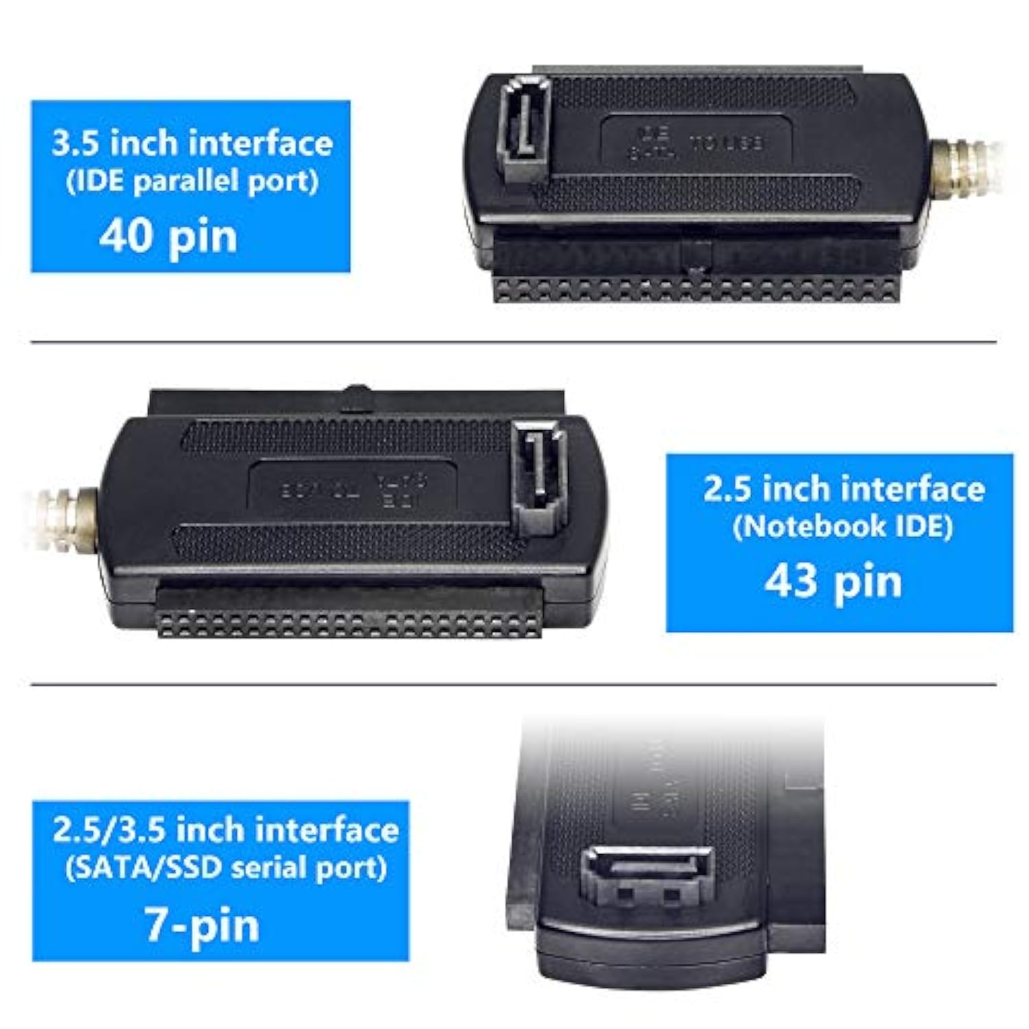 Usb To Sata Ide Converter Cable Adapter Usb 2.0 To 2.5/3.5/5.25In Ide And Sata