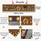 Brown Welcome To The Wild West Banner, Western Cowboy Mexican Theme Banner, Wild West Party Decoration, Western Cowboy Decorations For Party