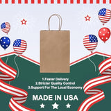 Paper Gift Bags 5.25X3.75X8 50Pcs, Christmas Gift Wrap Bags With Handles, Brown Kraft Paper Bags For Small Business, Heavy Duty Bulk Paper Bags For Birthday Party Favors, Shopping, Retail,