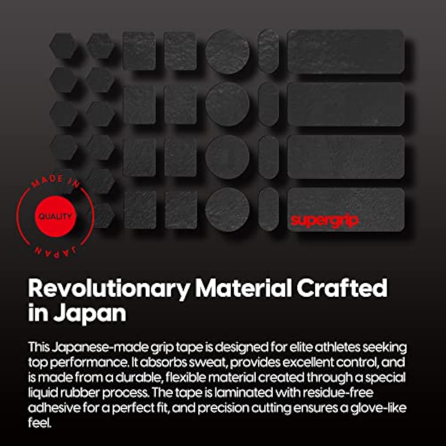Supergrip Pre-Cut 1 Universal Griptape Pre-Laminated Sweat Absorbing High Performance Universal Anti Slip Mouse Grip Tape Ultra-Thin 0.5Mm (0.02In)