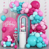 Hot Pink & Teal Balloon Garland Kit – Rose, Turquoise and Pastel Balloons for Party Decor