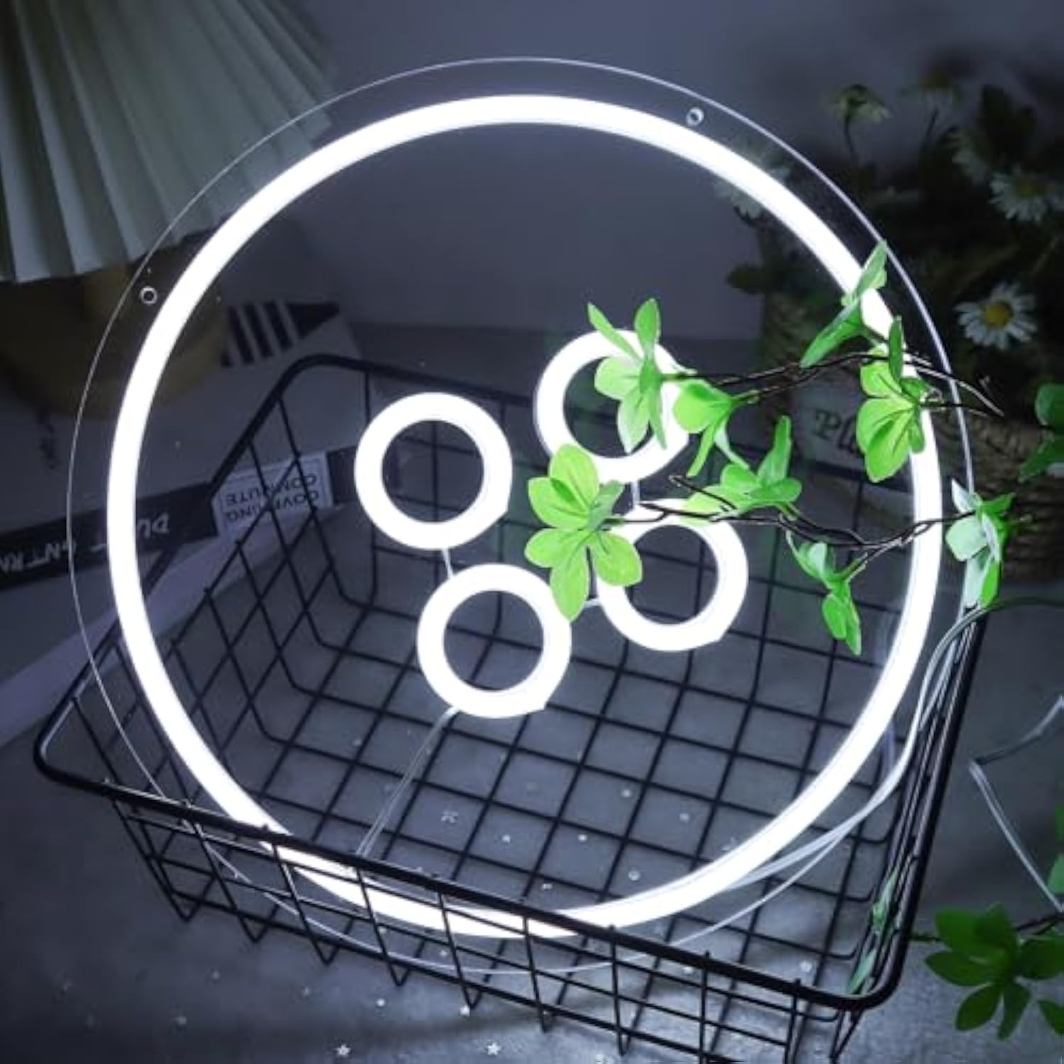 Button Neon Sign Led Neon Light Up Sign For Wall Art Decor Gifts For Teen Boys Teenage Girls Game