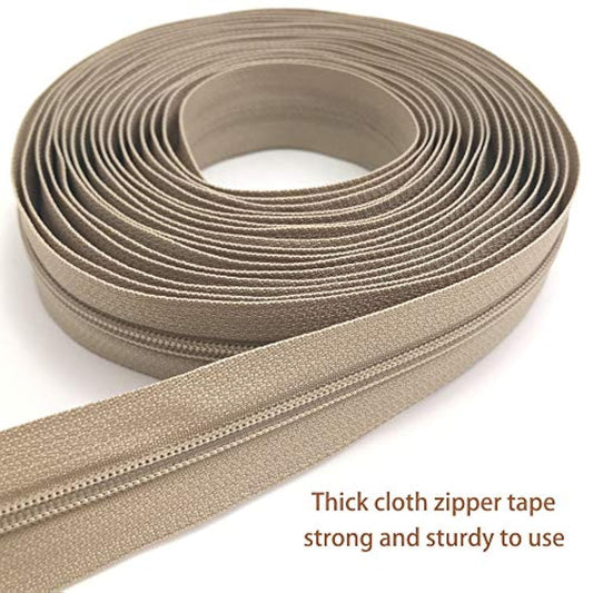 10Yards Bulk Zippers #3 Nylon Coil Zippers By The Yard With 15Pcs Auto