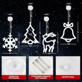Christmas Decor Window Lights With Suction Cups, Battery Operated Indoor Hanging Lights, 4 Packs