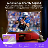 D1 Air Smart Projector With Wifi And Bluetooth, Built-In Apps, Native 1080P Hdr10, 4K Supported, Usb-C Powered, Auto Focus/Keystone, Doiby Audio, Portable Outdoor Movie Projector, Green