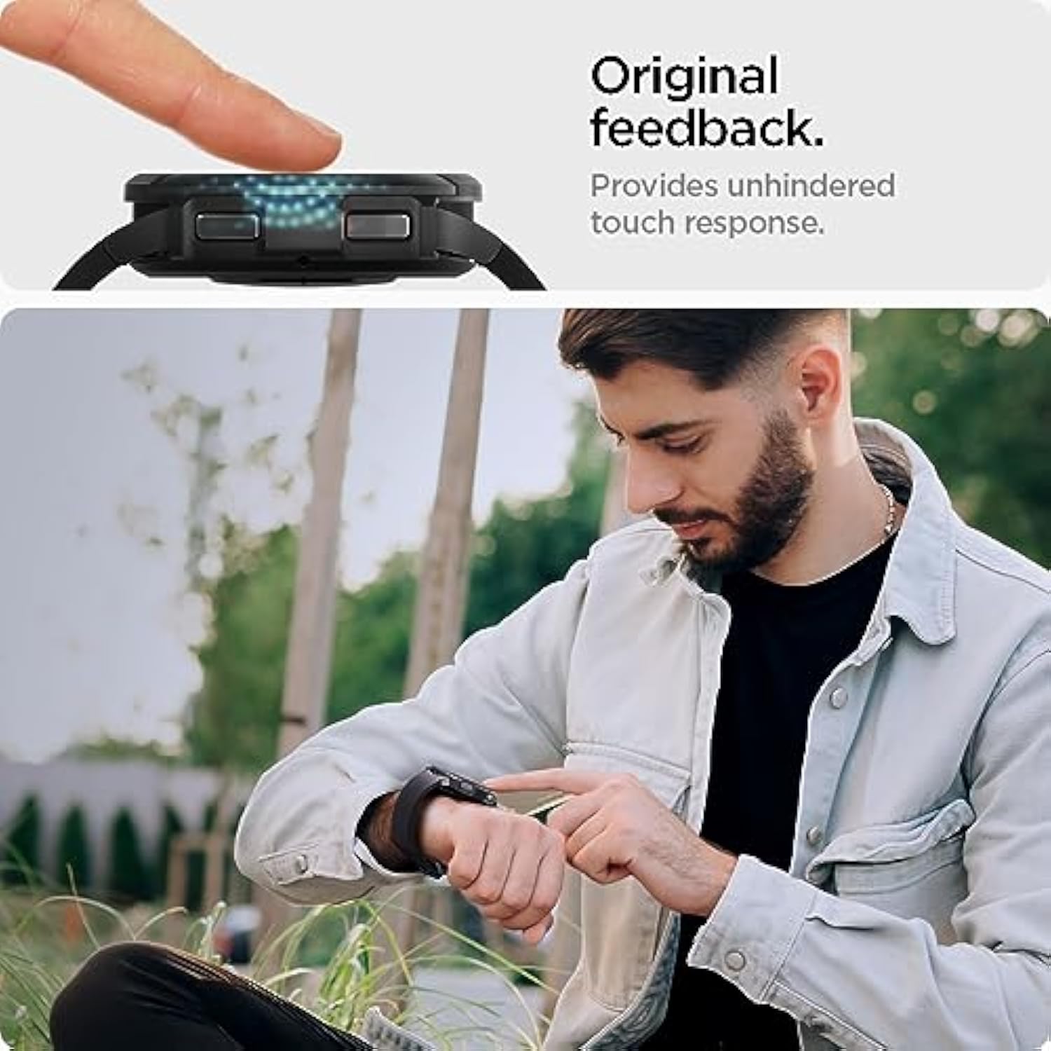 Spigen Tempered Glass Screen Protector [GlasTR EZ FIT] designed for Galaxy Watch 6 Classic (43mm) - 2 Pack