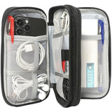 Electronics Organizer Travel Bag, Small Cable Organizer Case Waterproof Accessories Pouch, Travel Electronic Carrying Case For Cord, Charger, Phone, Usb, Power Bank, Earphone (Black, Medium)