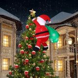 4 Ft Christmas Inflatable Santa Claus With Build In Led Light Christmas Inflatables Hug A Tree, Blow Up Christmas Decora