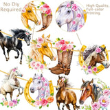 Pink Cowgirl Horse Birthday Banner 2Pcs - Western Party Decorations For Girls & Women - Double Sided, 70X19 Inches