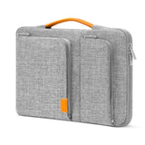 MOSISO 360 Protective Laptop Sleeve Compatible with MacBook Air/Pro, 13-13.3 inch Notebook, Compatible with MacBook Pro 14 inch M4 M3 M2 M1, Side Open Bag with 2 Accessory Pockets&Handle&Belt, Gray