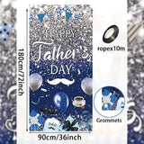 Happy Father's Day Door Cover Fathers Day Decorations Door Banner for Outdoor Indoor Home Yard Blue I Love Dad Party Supplies (36x72 inch (3x6FT))