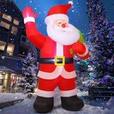 9 Ft Animated Christmas Decorations Santa Inflatables, Outdoor Christmas Santa Claus Carry Gift Bag&Shaking Hand Blow Up