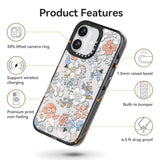 For Iphone 16 Case, Shockproof Protective Phone Case & Lovely Flower Floral Design, Aesthetic Cute Girly Cover From Extraordinary Designer For Women And Girl