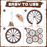 9 Pcs Western Cowboy Party Decorations Paper Fans Wagon Wheels Straw Hay Bales Hanging Ceiling Wall Decor For Country Western Themed Rodeo Farm Birthday Party Supplies (Wagon Wheels)