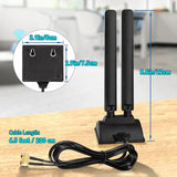 Wifi 6E Antenna Tri-Band 2.4Ghz 5Ghz 6Ghz Rp-Sma Antenna Magnetic Base For Desktop Pc Computer Pci-E 6E Bluetooth Card Usb Wifi Adapter Wireless Router