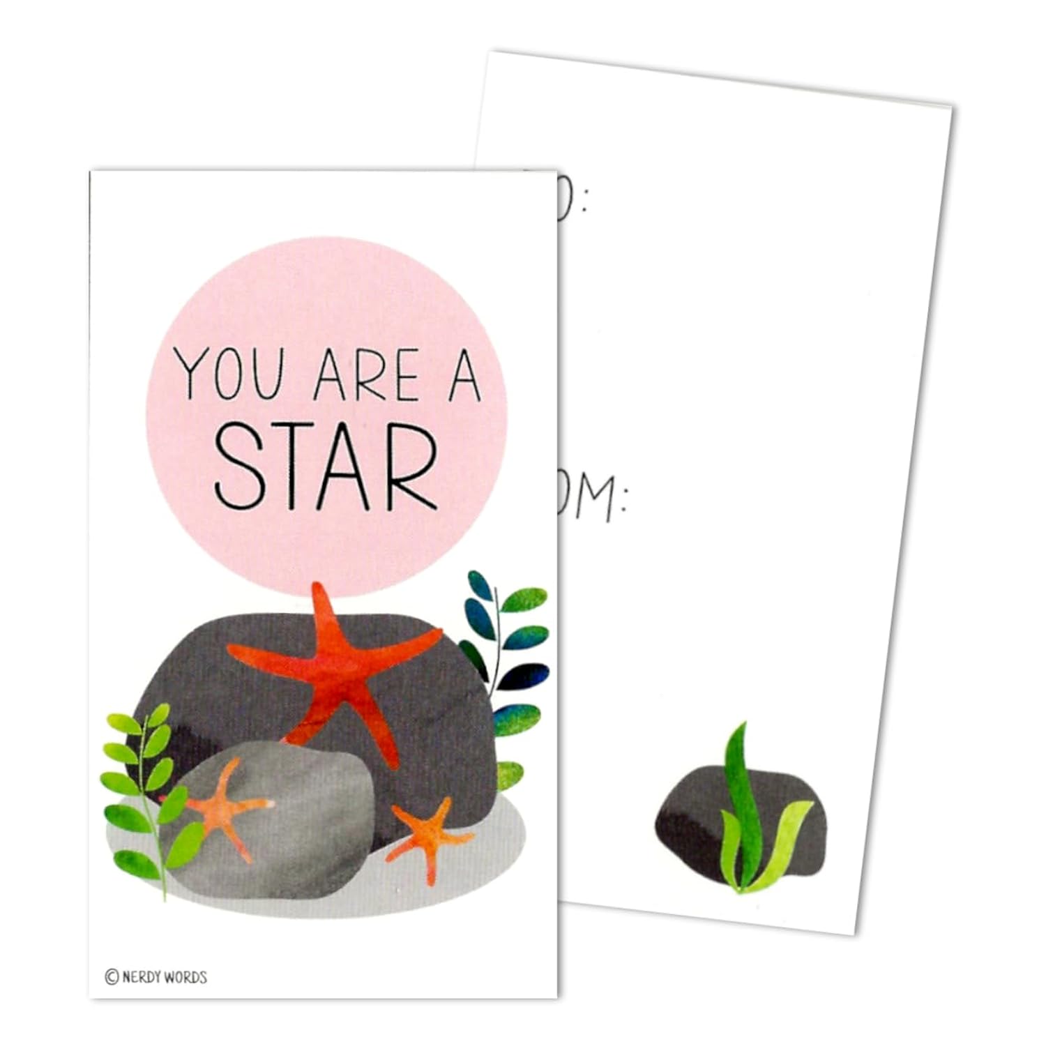Mini Ocean Under The Sea Theme Valentines (Wallet-Sized Cards With Tiny Envelopes) For Valentine'S Day (Set Of 24)