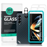 Screen Protector For Samsung Galaxy Z Fold4 5G(6.2") 2 Pack+1 Pack Camera Len Protector+1 Back Film,9H Tempered Glass,Hd,Scratch Resistant,Bubble Free,Easy Install