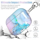 Marble Case For Airpods 4 Cute Aesthetic Cover Compatible With Air Pods 4St Generation (2024) Shell For Girls Pink Blue