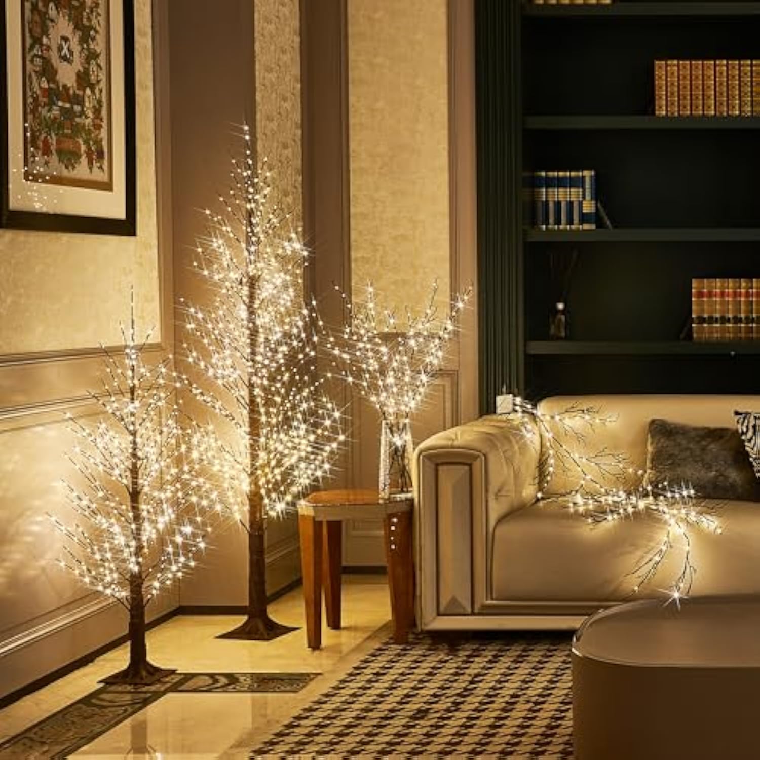 Lighted Branches Brown 32In 200 Warm White Fairy Lights, Lighted Willow Branches With Timer, Dimmer For Home Bedroom Fir