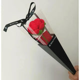 1 Pcs(Handmade Finished Roses) Knitting Crochet Flower Roses, Handmade Rose, Home Decor Romantic Valentine'S Day Gifts For Female Romantic Gift (Red Roses, With Gift Box And Card)