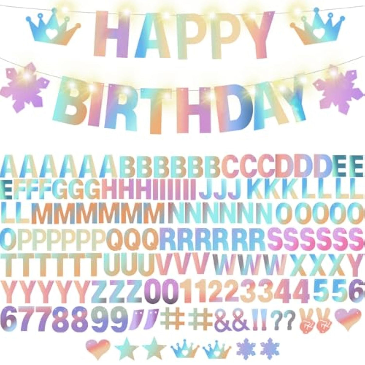 167 Pcs DIY Glitter Banner Kit for Custom Happy Birthday, New Year, and Party Decor