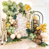 Sage Green Yellow Balloon Arch Kit, Mustard Yellow Brown Nude Tan Sand White Balloons For Teddy Bear Baby Shower Bridal Shower Safari Jungle Birthday Gender Reveal Bee Theme Party Decorations…