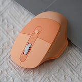 Ergonomic 2.4G & Bluetooth Dual Mode Wireless Mouse With Pu Cover, Soundless Keys, Candy Colors, Compatible With Notebook, Pc, Tablet, Smartphone (Orange)