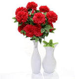 40 Heads Artificial Carnations,Silk Hydrangea Bouquet Decoration Plastic Plant Suitable For Photo Props Family Party Home Decoration Bridal Wedding Bouquet Decoration (Red)