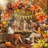 178Pcs Fall Balloon Arch Kit with Starburst Foil for Thanksgiving & Party Decor