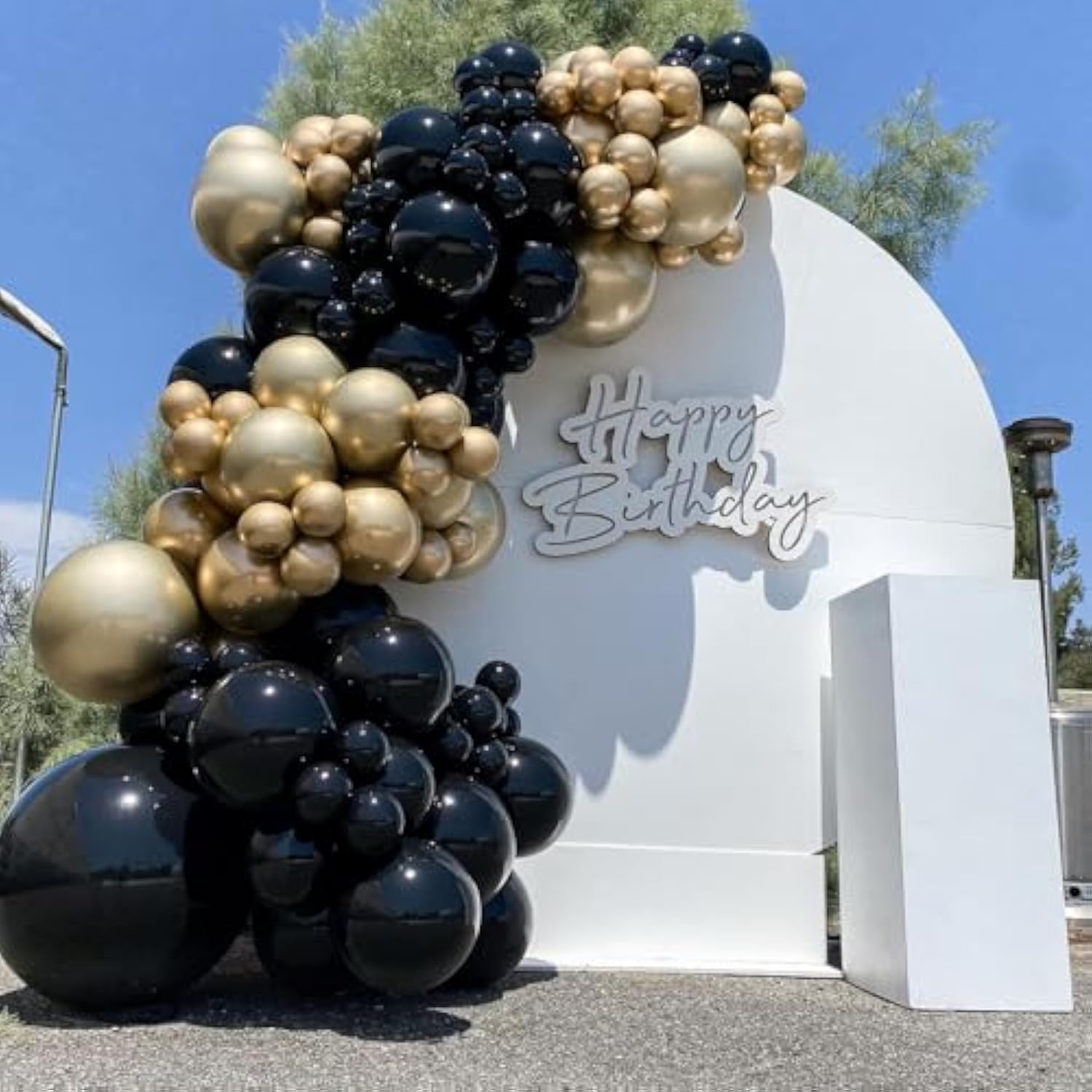 Black Gold Balloon Arch Kit 102pcs Confetti Balloons for Party Decorations