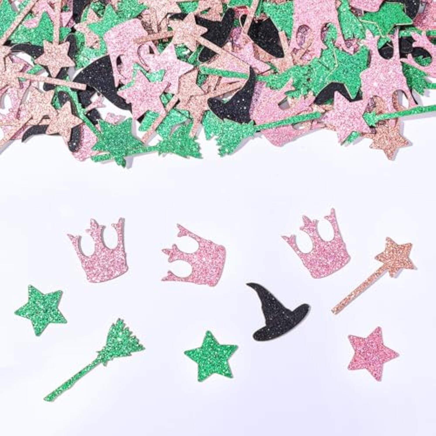 200 Pcs Wicked Themed Birthday Confetti, Birthday Table Decorations Scatter Cake Confettis, Green Pink Foil Confetti Decorations For Party, Baby Shower Diy Arts Crafting