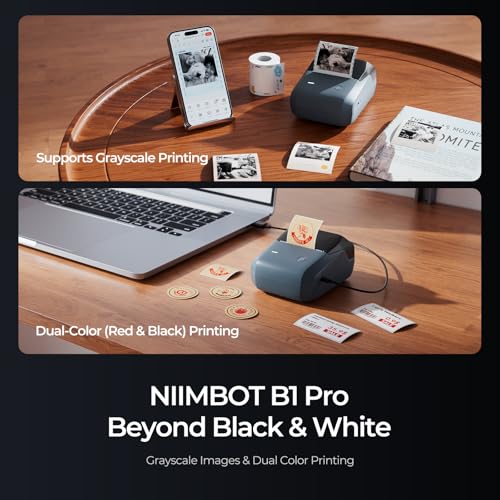 B1 Pro Label Maker, 300Dpi Hd Label Printer, Ideal For Photos,Stores,Notes,Study Graphics, Small Business, Built-In A Roll Of Label(2 X 1.2 Inches-White), Blue