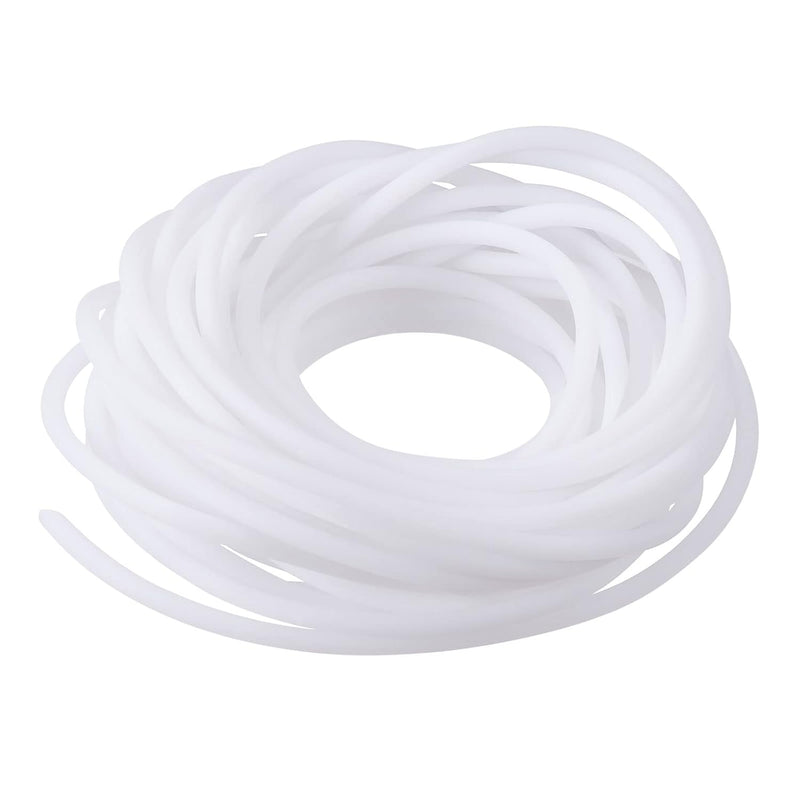 Rubber Cord Tube 16Ft 1/8" Dia 1/16" Hole White Hollow Tubing For Diy Craft Be