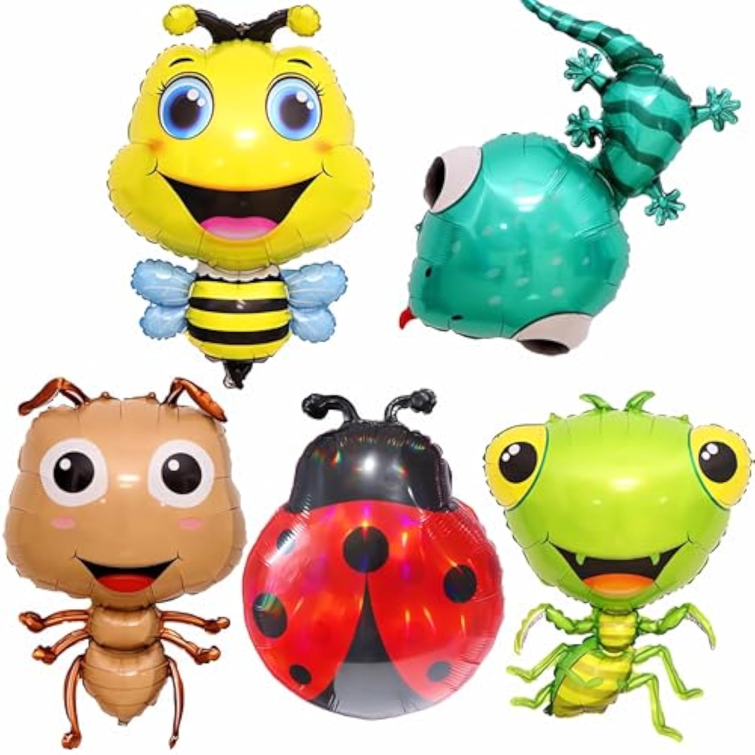 Insect Themed Balloons Ladybug, Bee, Ant, Gecko, Mantis Balloons For Kids Birthday Parties, Baby Shower, Spring Picnic, Summer Events Garden Themed Events & Insect Educational Activities? 5Pcs