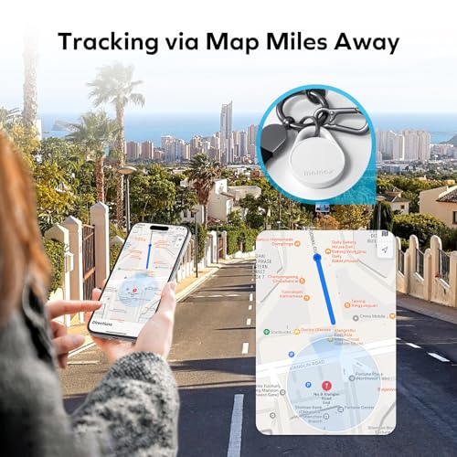 Key Finder Tracker Tag - [Apple Mfi Certified] Smart Bluetooth Tracking Device With Find My (Ios Only), Replaceable Battery, Diy Stickers, For Wallets, Luggage, Suitcases, Backpacks, 2 Pack