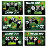 Video Game Thank You Cards - 24 Pcs Game Thank You Cards With Envelopes Stickers For Gamer Birthday Party Decorations Fill In Blank Notes For Kids Boys Birthday Baby Shower 4'' X 6''