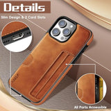 Leather Case For Iphone 16 Pro Max With Card Holder Soft Leather Wallet Case, Protective Slim Shockproof Phone Cover For Man Women (Brown)