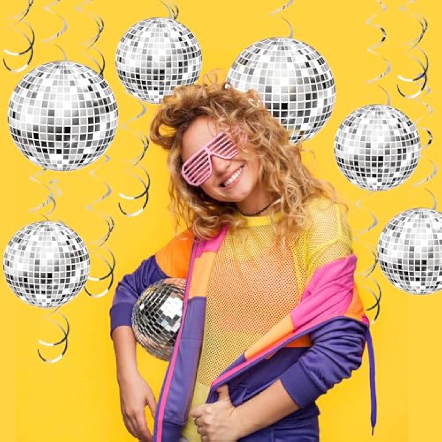 54 Pieces Disco Party Decorations Disco Ball Hanging Swirls 70S Party Hanging Swirls Ceiling Decor For Disco Fever Party 70S Hippie Birthday Party Favors Supplies