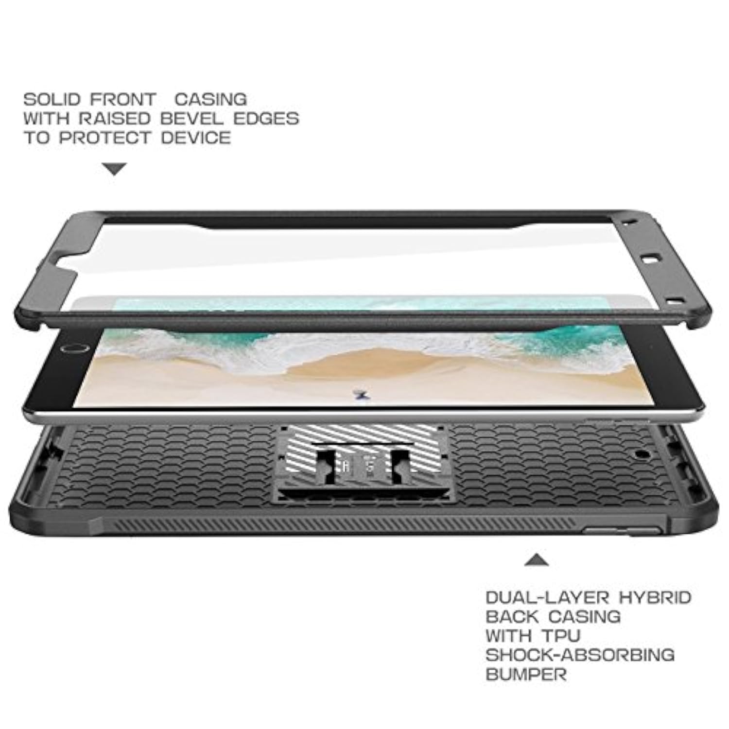 SUPCASE Unicorn Beetle PRO Case for iPad Air 3 (2019) and iPad Pro 10.5'' (2017), Heavy Duty with Built-in Screen Protector Full-body Rugged Protective Case (Black)