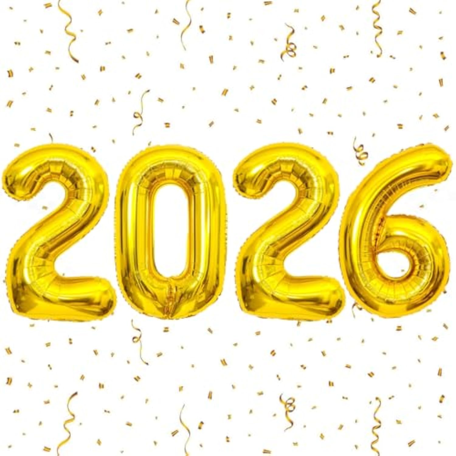 40in Gold 2026 Number Balloon Happy New Year Party Decorations
