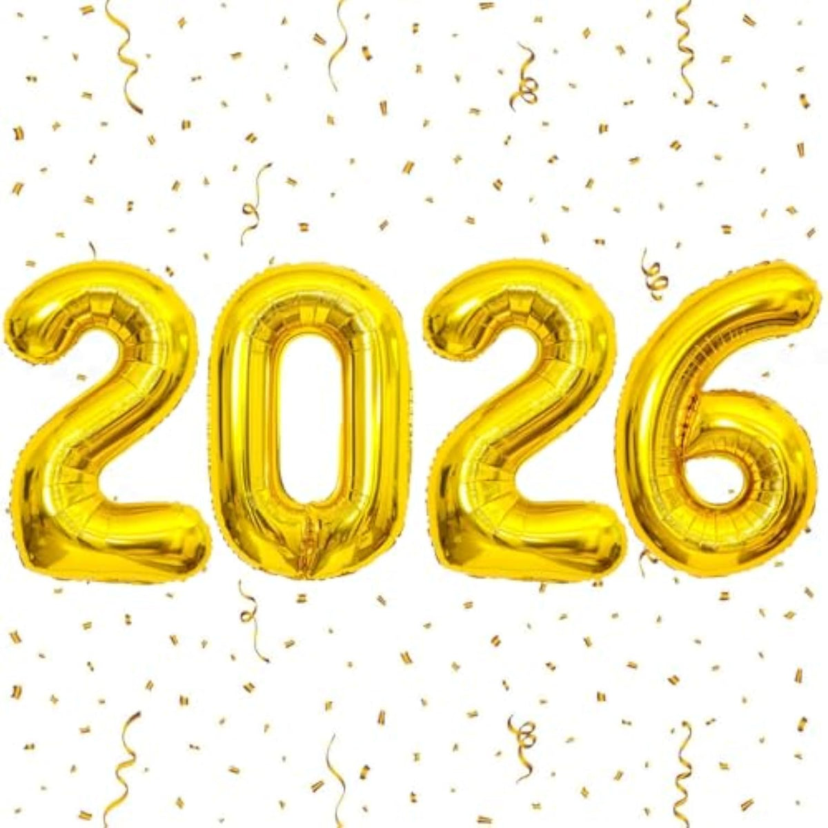 40in Gold 2026 Number Balloon Happy New Year Party Decorations