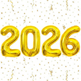 40in Gold 2026 Number Balloon Happy New Year Party Decorations