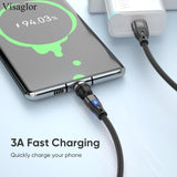 Pd 60W Usb C Magnetic Charging Cable 2Pack/ 6.6Ft, 3A Fast Charging Data Trans