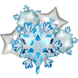 Snowflake Star Shapes Winter Holiday Theme Birthday Party Mylar Foil Christmas Decor Balloons