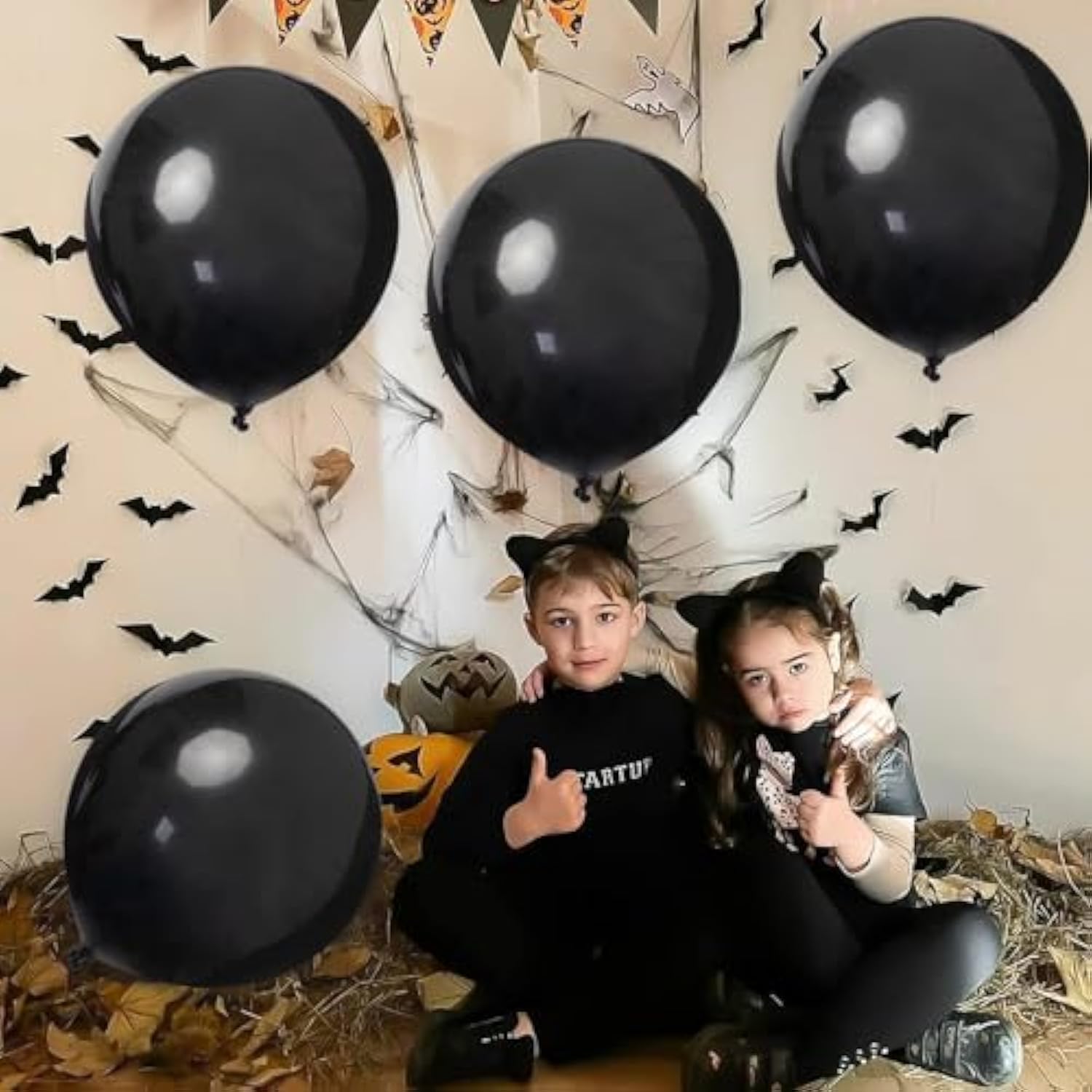 15 Pcs 24in Black Latex Balloons Giant Party Decorations